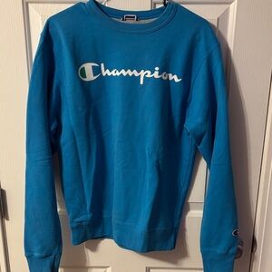 Champion Men's Turquoise Blue Crewneck Sweatshirt size small